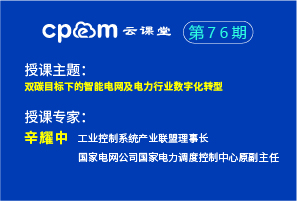 双碳目标下的智能电网及电力行业数字化转型——cpem云课堂76期